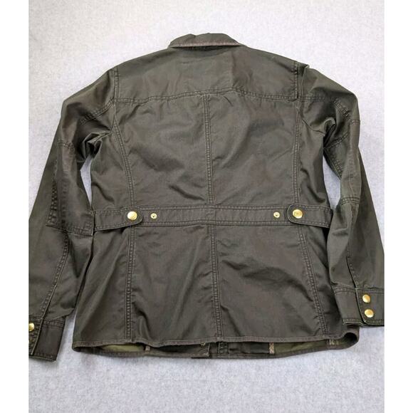 J.Crew Women's SM Downtown Field Jacket Mossy Brown/Green Utility Waxed Cotton - Picture 2 of 16